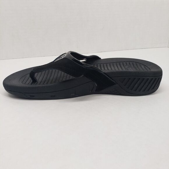 Fila Flip Flop Sandals Women 10 Black Chunky Casual Vacation Walk-N-Sculpt Beach - Picture 4 of 14